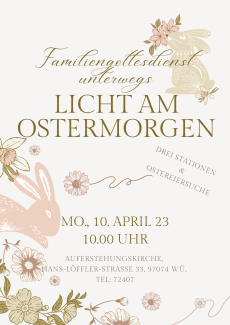 Plakat zu Ostermointag unterwegs alle Informationen stehen auch als Text auf dieser Webseite.